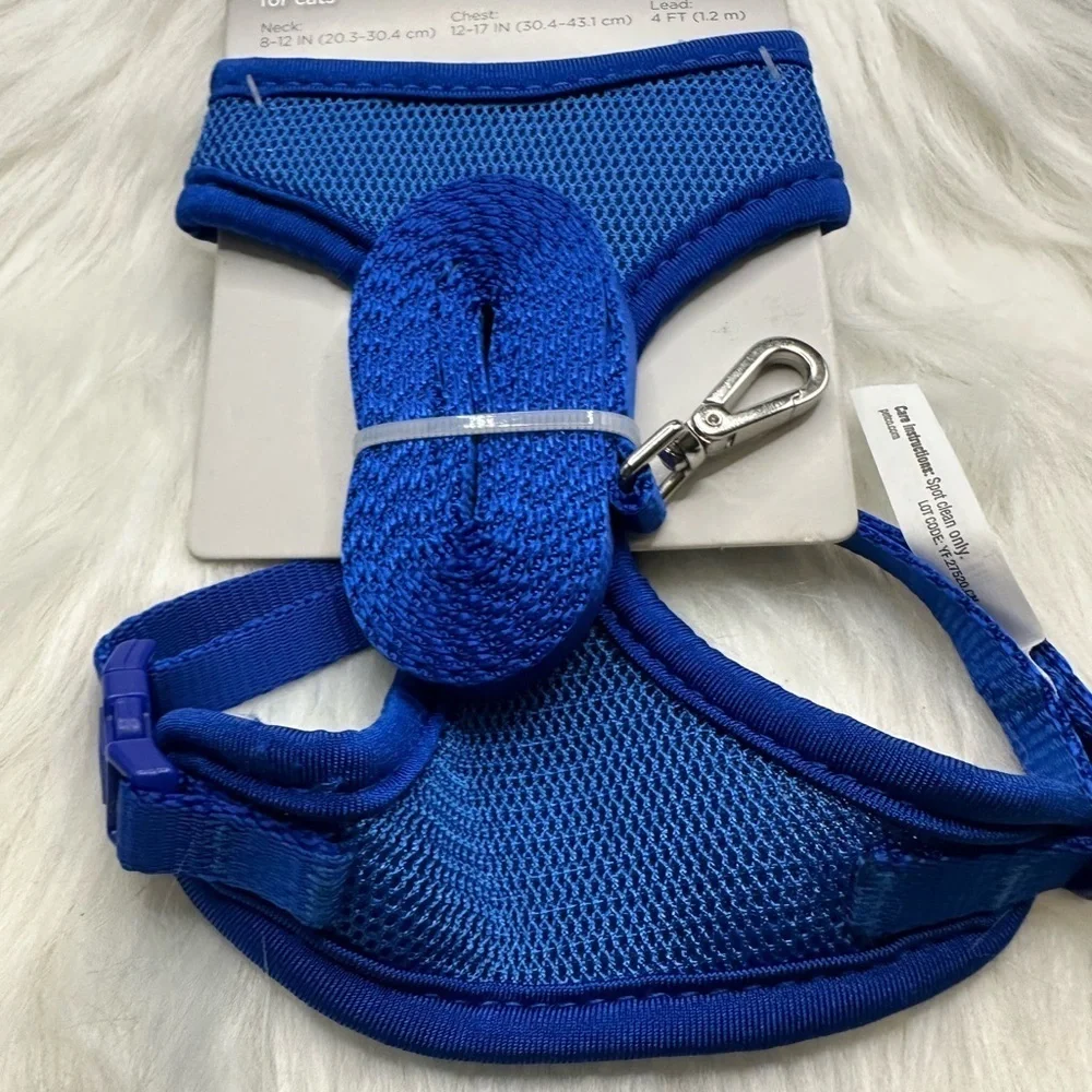 💜3/$15 Good2Go Blue Mesh Harness Lead Set for Cats